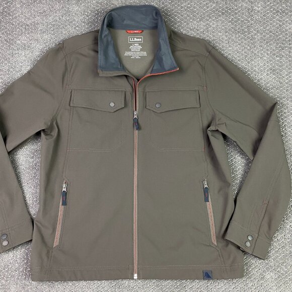 NWOT LL Bean All-Terrain Soft Shell Jacket Men's Large Brown Full Zip Stretch - Picture 4 of 13